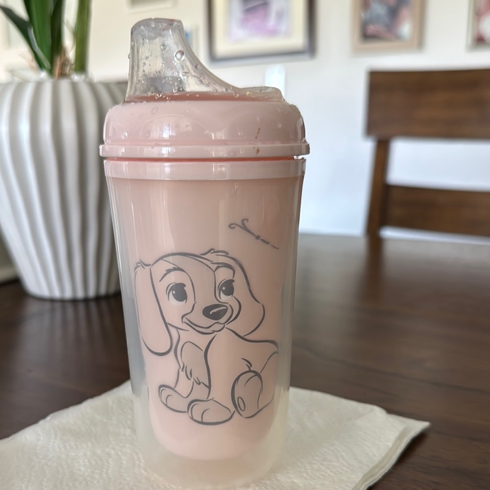 Pink Disney Sippy Cup with Lady Design